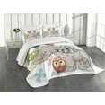 thumbnail image 3 of Ambesonne Colorful Quilted Bedspread Set 3 Pcs, and Owls Love, King Size, Multicolor, 3 of 5