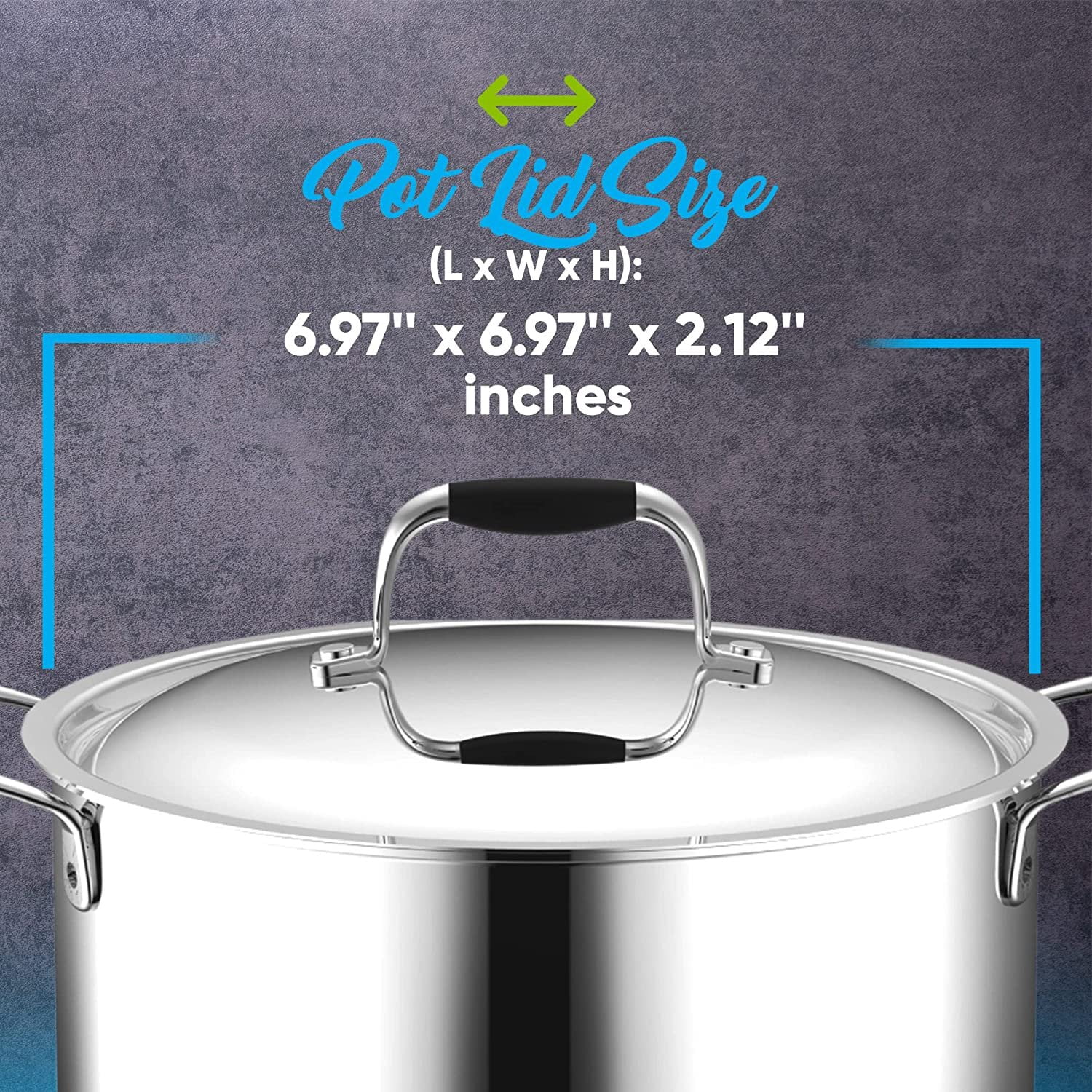 NutriChef Stainless Steel Saucepan Lid - Sturdy and Durable Stain-Resistant 1.5 Quart Kitchen Cookware Saucepot Lid w/ Handle