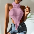 thumbnail image 2 of Birdeem Women Casual Solid Sleeveless Halter Neck Tank Pullover Blouse Vest Tops, 2 of 7
