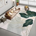 thumbnail image 2 of Area Rugs, Watercolor Style Plant Leaves Rug Home Modern Carpet, Minimalist Carpet Non-Slip Carpets Rectangle Rug For Living Room, Bedroom, Office And Indoor Decoration, 2 of 7