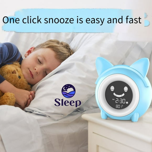 ¡Adorable Reloj Despertador de Gato para Niños!: Luz Nocturna & Temporizador de Entrenamiento para Dormir!