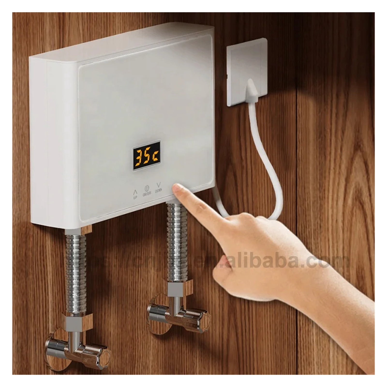 Hot Water Heater 3000W/4000W/5500W Instant Tankless Heater Thermostat Induction Smart Touch Electric Heaters Shower Automatic ,Safety Protections