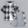 thumbnail image 2 of UAYOTSE Toddler Baby Boy Easter Outfit Short Sleeve Shirt Stripes Shorts Summer Spring Baby Boy Clothes Set,5-6 Years Grey, 2 of 9