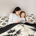 thumbnail image 4 of Homewish Baroque Bat Crown Skull Full Size Comforter Sets for Kids, Cream Gothic Drip Winged Skeleton Bedding Comforter Set, Black Reversible, 3-Piece, 1 Comforter and 2 Pillowcases, 4 of 6