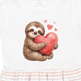thumbnail image 4 of Inktastic Cute Sloth Hugging Heart Girls Toddler Dress, 4 of 5
