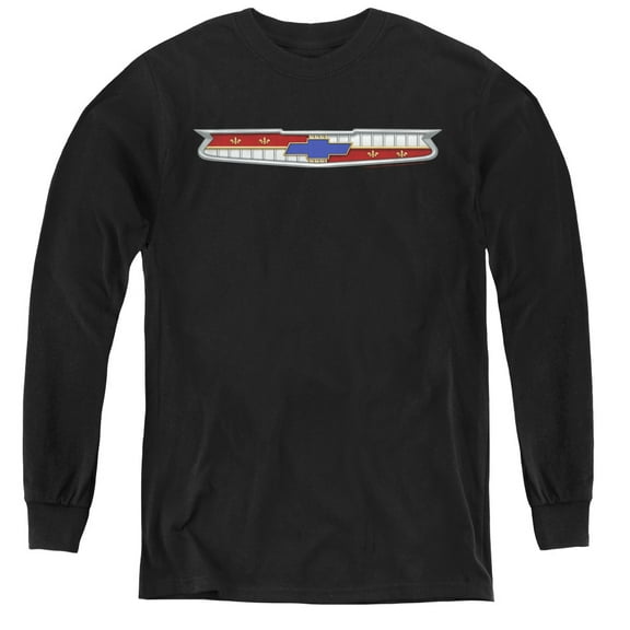 Chevrolet 56 Bel Air Emblem Youth Long Sleeve T-Shirt Black