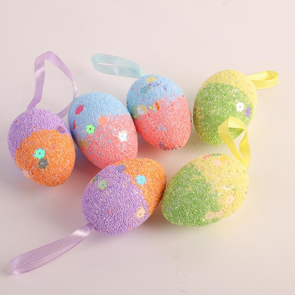 Pack Of 8 Decorative Glitter Eggs On Sticks Easter Eggs Ideal For Bonnets & More 