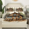 thumbnail image 4 of YST 4Pcs Rustic Cabin Sheet Set Queen Size, Lodge Country Style Bed Sheets Set Western Home Decor for All Season, 1 Fitted Sheet 1 Flat Sheet 2 Pillowcases, 4 of 6