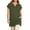 *1-Army Green, variant on VBVC Women's Notched V Neck Tunic Top, 3/4 Sleeve Casual Shirt For Women, Ladies' Lightweight Stretchy Blouse with Pockets, Red , S-5XL