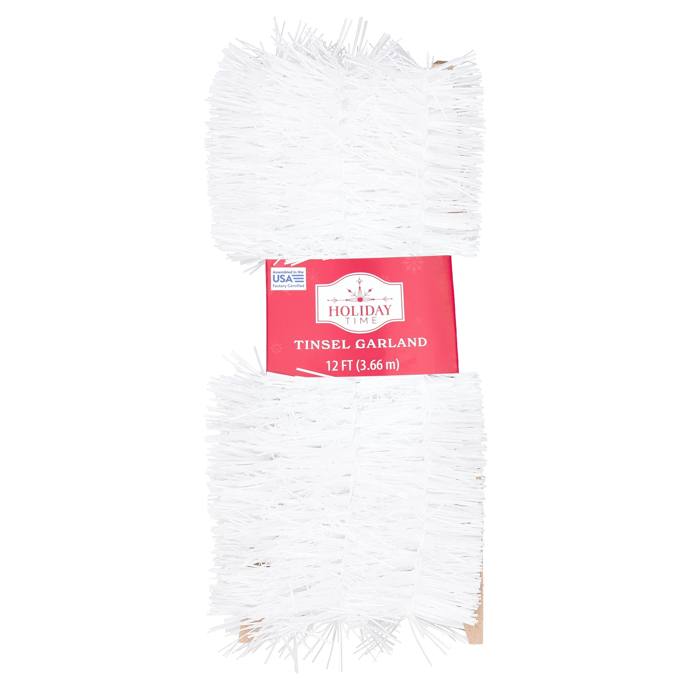 Tinsel Christmas Garland, White, 12', by Holiday Time