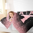 thumbnail image 3 of Manfei Kawaii Bow Personalized Initial A Twin Comforter Sets 3-Piece for Girls,Gradient Glitter Print Bedding Set for Kids Teens,Pink Reversible,Ultra Soft Home Decor, 3 of 6
