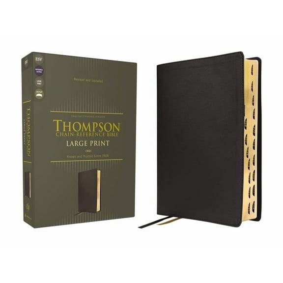 Esv, Thompson Chain-Reference Bible, Large Print, Leathersoft, Black, Red Letter, Thumb Indexed, (Hardcover)