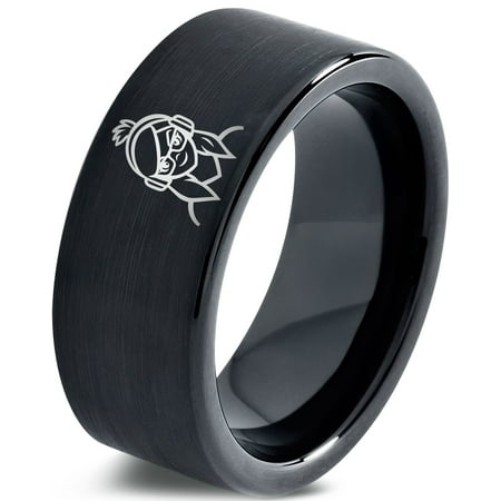 Gamer Mom Gift Tungsten Black Rings Women Trending Rare 10mm Engraving Laser Engraved 6mm