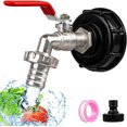 thumbnail image 1 of Tank Faucet, 1/2" Tank Adapter, IBC Tank Faucet, S60X6 Tank Faucet with Plastic Adapter, Rainwater Collector, 1 of 5