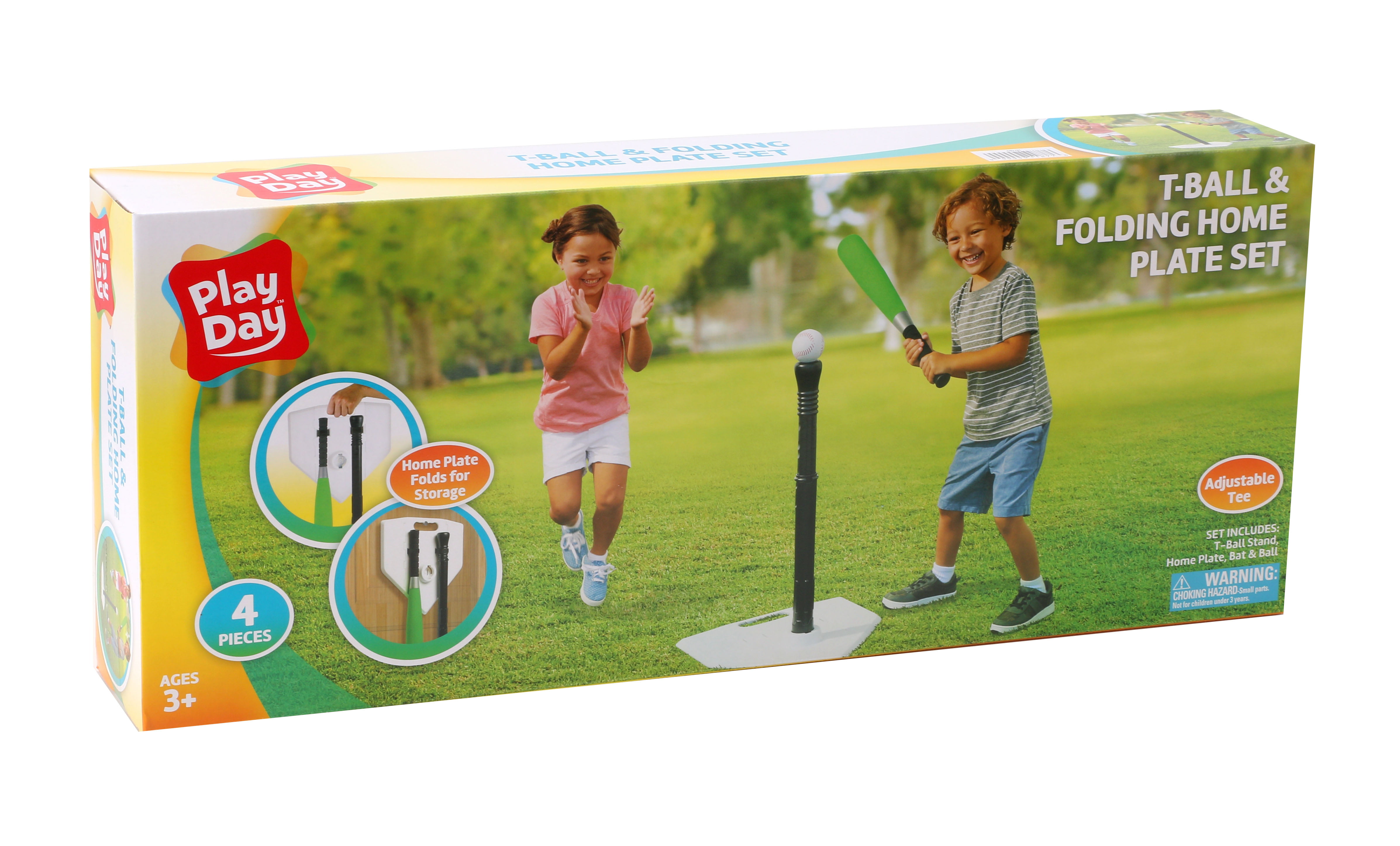 Color May Vary Kids T-Ball & Folding Home Plate Set Set Baseball Set 