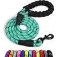 thumbnail image 1 of LAICAIW Rope Dog Leash 4 FT with Comfortable Padded Handle, Highly Reflective Threads Strong Dog Leash for Medium Dogs, 3/8 inch, Turquoise, 1 of 7