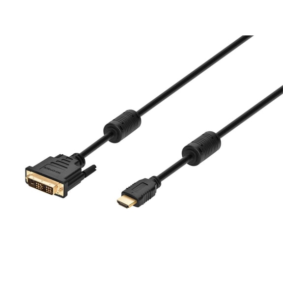 Monoprice HDMI to DVI Adapter Cable - 6 Feet - Black | High Speed, Video Cable, 28AWG, Ferrite Cores, Compatible with AVCHD / PlayStation 3 and More