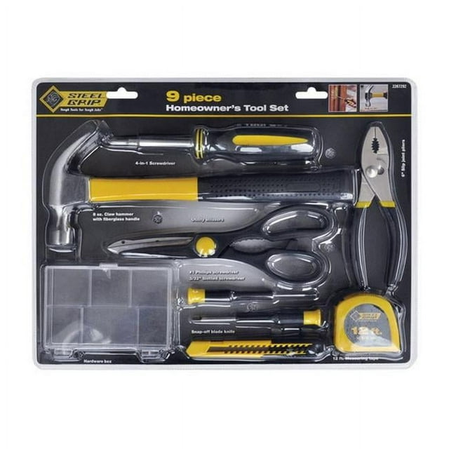 Steel Grip 2267292 9 Piece Homeowners Tool Set
