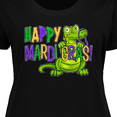 thumbnail image 4 of Inktastic Happy Mardi Gras Cute Alligator with Beads Women's Plus Size T-Shirt, 4 of 5