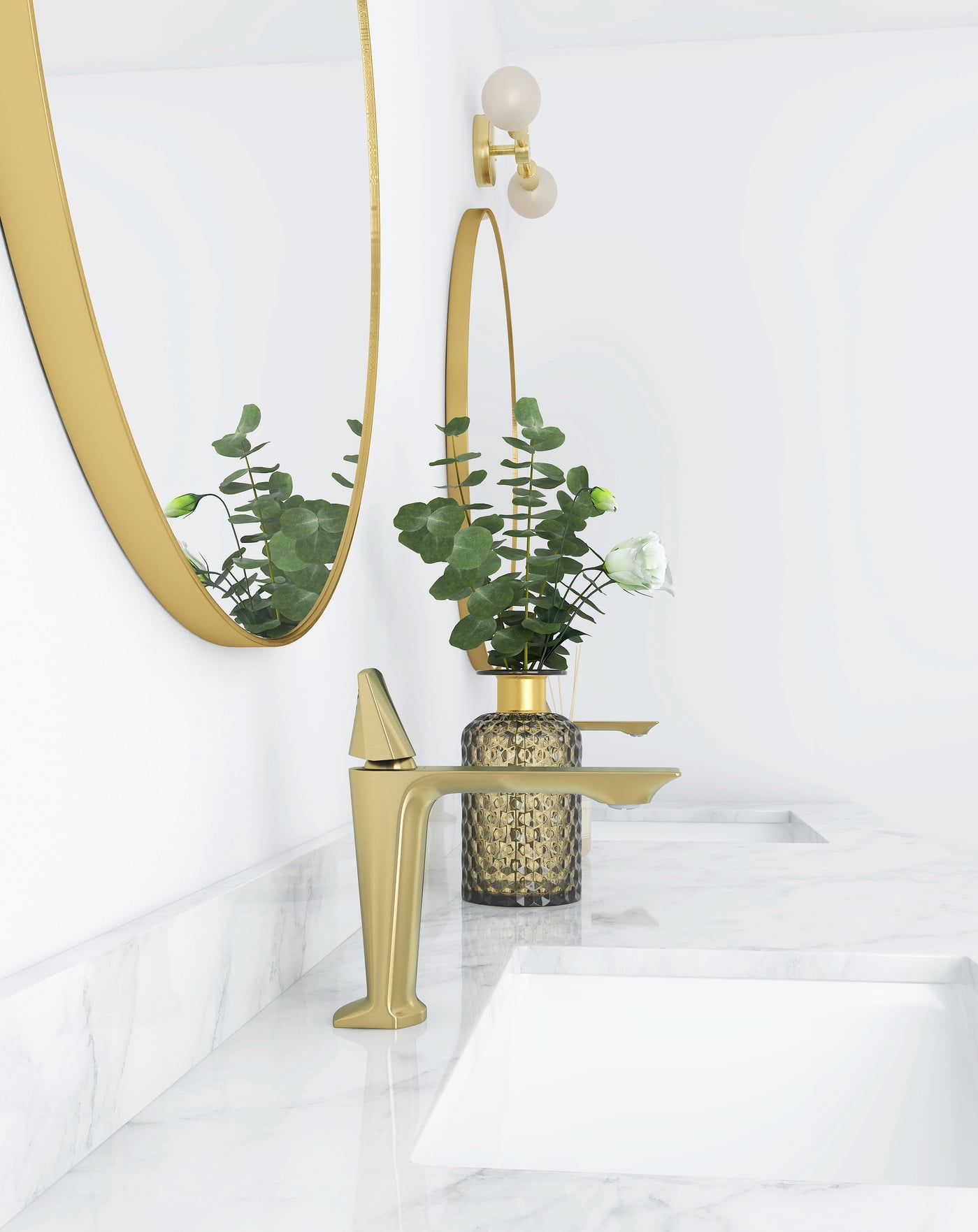 YZZY Bathroom Faucet Single Handle Sink 1 Hole Basin Faucet Brushed Gold Brass Lavatory Sink Faucet