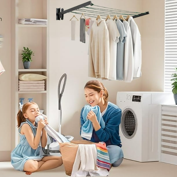 Tendedero Plegable para Ropa, Tendedero Retráctil Pared