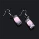 thumbnail image 5 of Bonitos pendientes colgantes de té con leche y perlas, pendientes divertidos para mujeres y niñas, pendientes para el día de San Valentín, rosa Sincero  Hogar, 5 of 5