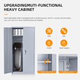 thumbnail image 3 of SUNCROWN Metal Storage Cabinet with Locking Doors, 72" Tall Wardrobe Closet with Lock and Hanging Rod, Steel Storage Locker Closet with 4 Shelves for Home Office, Garage, Cement Grey, 3 of 6