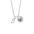 thumbnail image 2 of Delight Jewelry Silvertone Small Gelato Script Initial - I - Silvertone Script Initial Disc - W - Charm Necklace, 20"+3", 2 of 4
