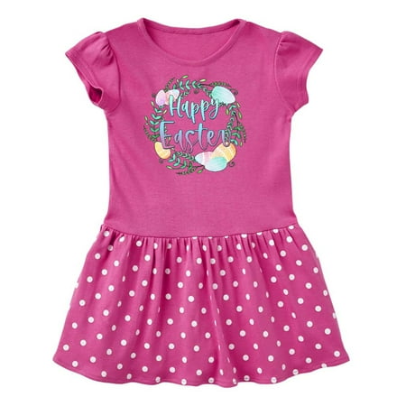 

Inktastic Happy Easter Pastel Egg Wreath with Laurels Gift Toddler Girl Dress