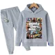 thumbnail image 3 of Conjunto de 2 piezas de sudaderas con capucha y pantalones largos de dibujos animados para niños, juego de Gta 5, ropa para niños de 4 a 14 años, chándal de otoño, 3 of 5