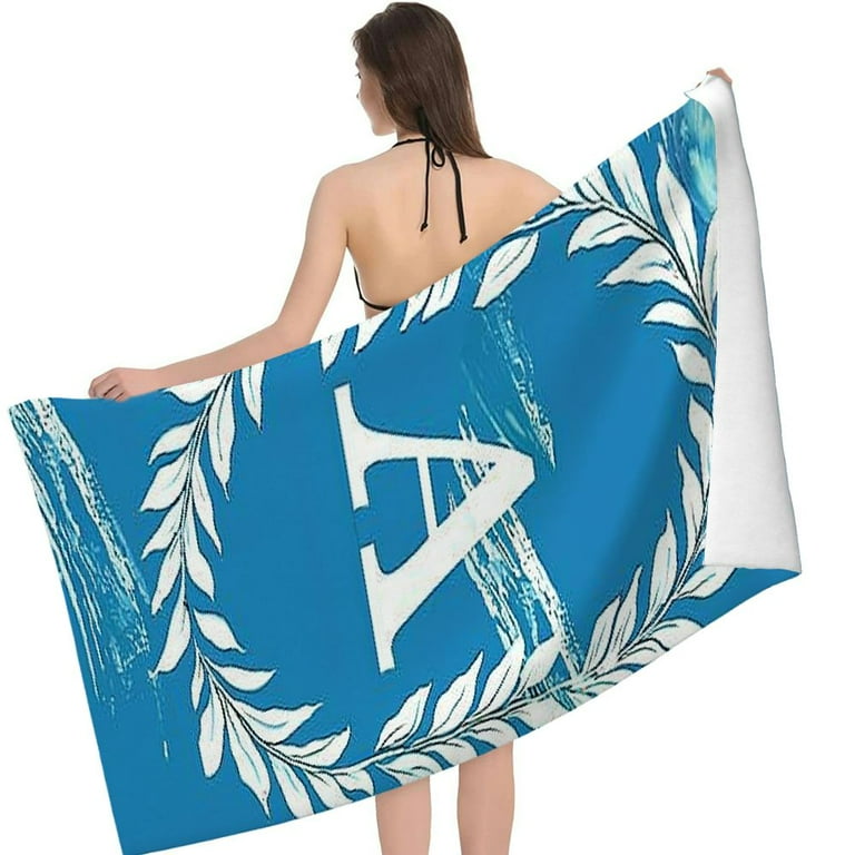 PHYHOO Lightweight Microfiber Beach Towel Monogrammed Monogram