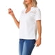 thumbnail image 4 of INSPIRAR CHIC Camiseta de Verano para Mujeres con Cuello en V, Manga Corta, Con Encaje Texturizado, Talla XL, Blanca, 4 of 6