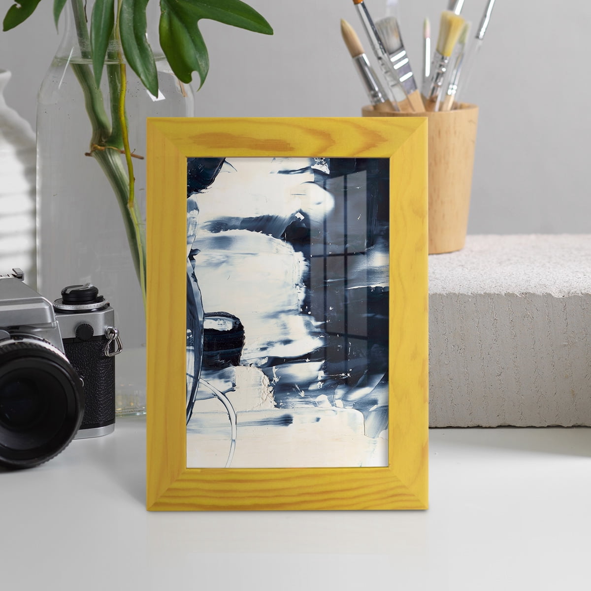 Wave Rider II -Framed Print w/glass-Sunflower Yellow