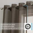 thumbnail image 2 of THD Vicky Semi Sheer Voile Window Curtain Grommet Top Panels for Bedroom & Living Room - Set of 2 (Chocolate Brown, 54 W x 84 L per panel), 2 of 6