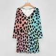 thumbnail image 4 of Cheetah Pattern Long Sleeve Dresses For Women Vintage Elegant Party Dress Oversized V-neck Dress S-8XL, 4 of 7