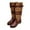 Brown, variant on Cameland Winter Women Vintage Buckle Strap Boots Western Cowboy Slip On Retro Ladies Footwear Shoes
