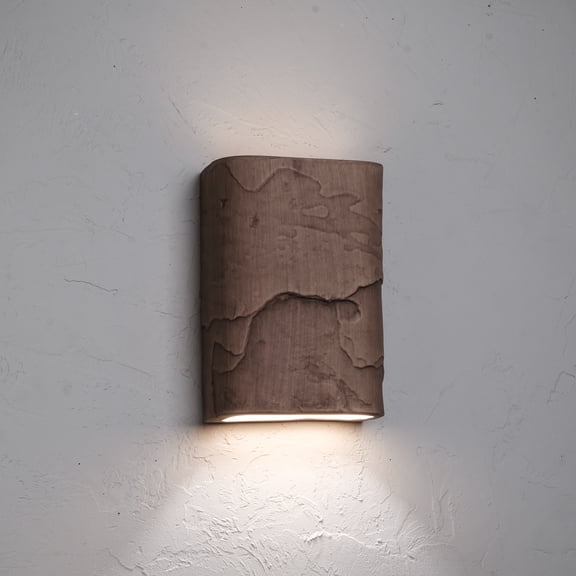Luxury Lighting Masons Select 12" High Ceramic Outdoor, Wall Mount, Adobe Painted Finish, 120VAC, LED Bulb Included