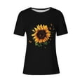 thumbnail image 4 of HAPIMO Women' Plus Size Flower Graphic Bsaic Tees Fashion Clothes Summer Tops for Women Elegant Blouses Round Neck Tees Casual Loose Dressy Tunic Black XXXL, 4 of 4