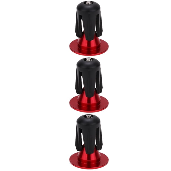 Set of 3 Red Handlebar End Plugs for Bike Tape, Scooter Stem Riser Accessories