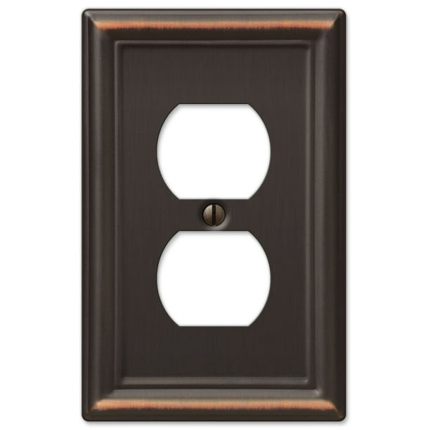 Placa de pared AMERELLE 149DDB 1 Duplex Acero Bronce Envejecido