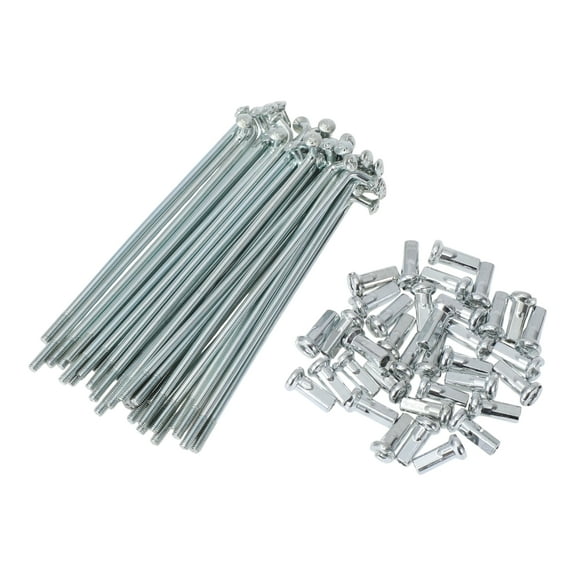 36 Set 12G Bicycle Spokes 89mm Bike Wheel Spokes 45 Steel Galvanized Silver Tone