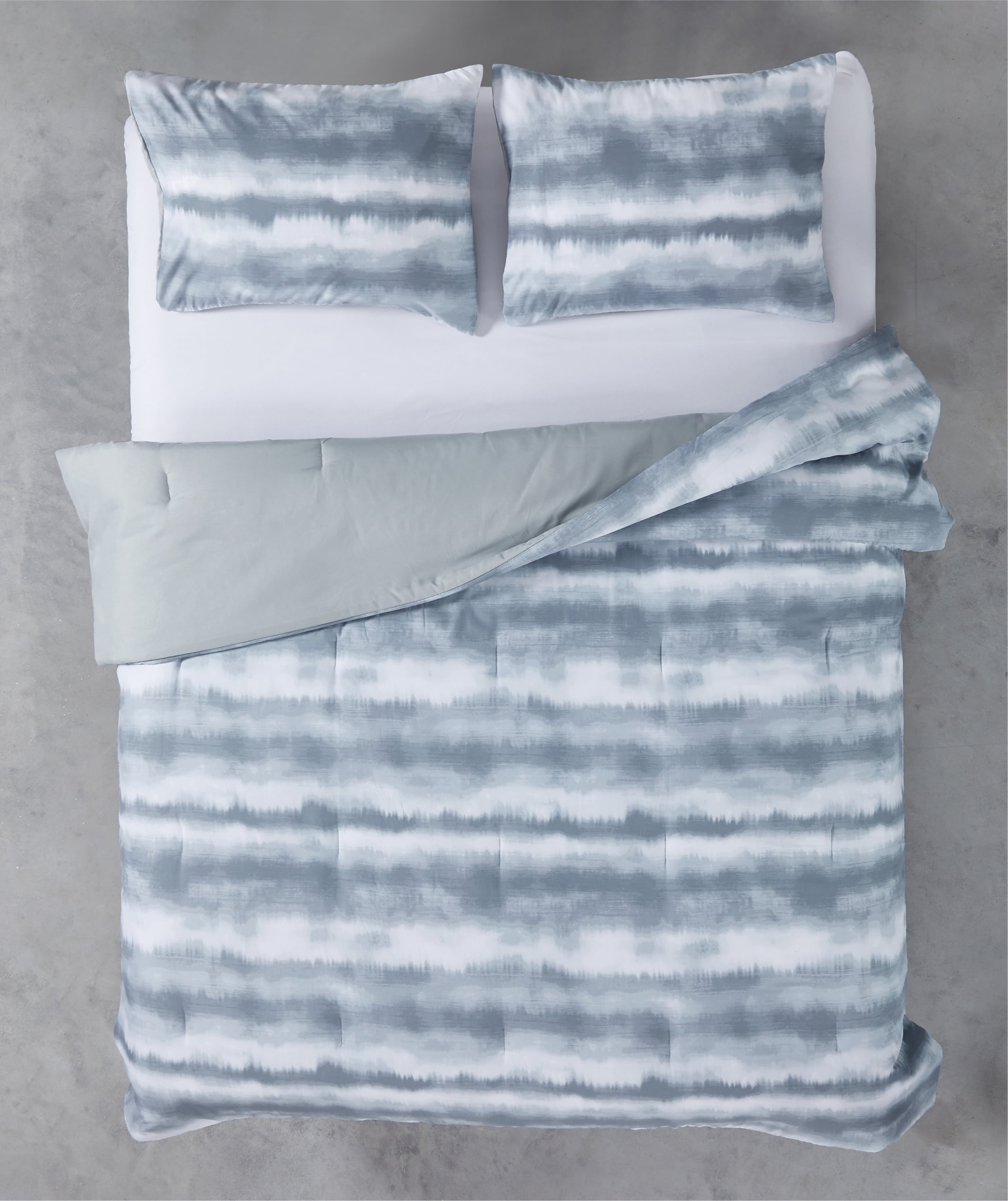Urban Shop Tie Dye Grey 3 Piece Comforter Set Queen