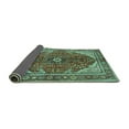 thumbnail image 2 of Ahgly Company Indoor Square Medallion Turquoise Blue Traditional Area Rugs, 8' Square, 2 of 4