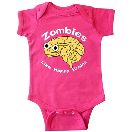 

Inktastic Zombies Happy Brain White Text Gift Baby Boy or Baby Girl Bodysuit