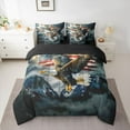 thumbnail image 2 of Castle Fairy Flying Eagle Bedding Comforter Set 7pcs for Kids Teens,Abstract Vintage US Flag Queen Bedding Sets Super Cozy,Smooky Mountain Queen Sheet Sets,Breathable Home Decor,Reversible, 2 of 8