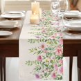 thumbnail image 3 of Table Runners 90 Inches Long Dress Scarves, Colorful Flowers Farmhouse Coffee/Dining/Kitchen Table Runner for Living Room, Spring Floral Leaves Botanical Country Beige 13x90 Inch, 3 of 9