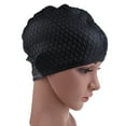 thumbnail image 2 of Gorro De Natación Flotador Inflable Gorro de natación para adultos flexible Cubierta de gota de agua de silicona impermeable Negro, 2 of 6