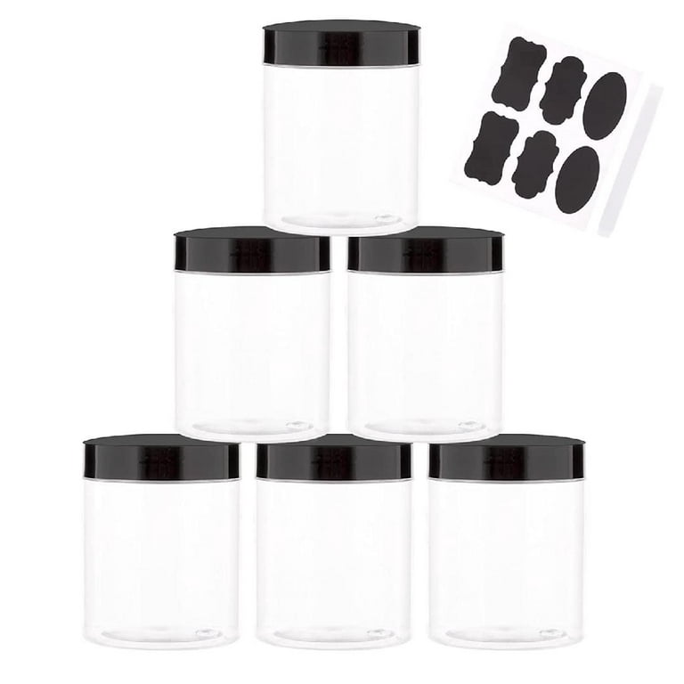 zmybcpack 8 Pack 20 oz (600 ml) Clear Straight Cylinders Plastic Storage  Jars- Wide Opening Tubs with Aluminum Lids - BPA Free PET Container Home 