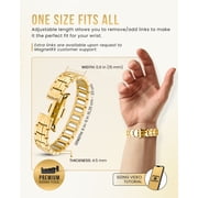 MagnetRX Bracelets for Men — EllipseMAX Designed in USA & Patent Pending — Premium Titanium Mens Bracelet & Adjustable Length (Gold)