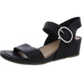 thumbnail image 1 of Sandalias de Cuña de Cuero Negro para Mujer Söfft Vaya Talla 9, 1 of 5